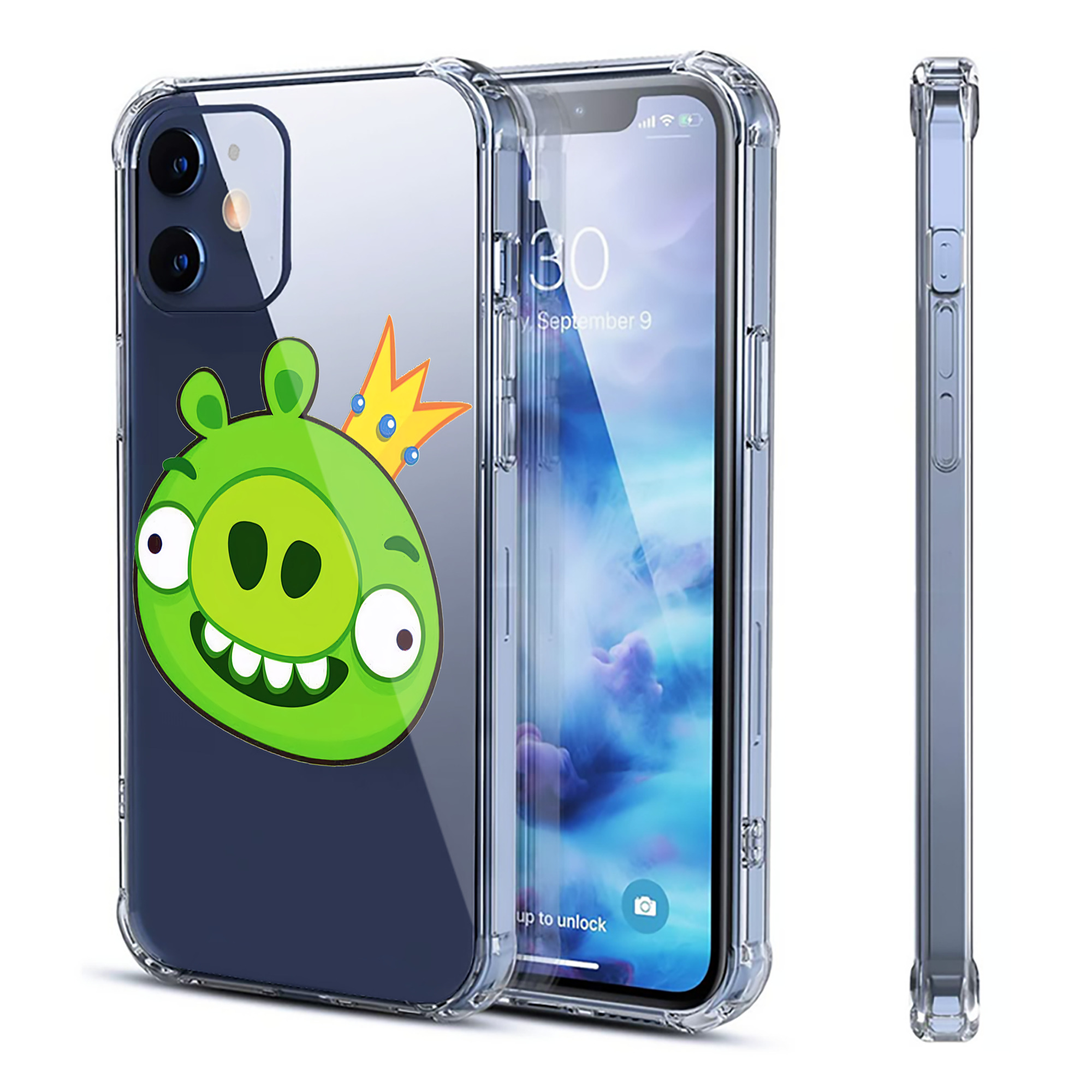 （画像用） Angry Birds アングリーバード 【iPhone 12シリーズ対応】透明スマホケース（クリアソフトケース）